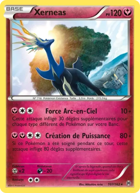 Carte Pokémon Xerneas 107/162, extension Impulsion Turbo