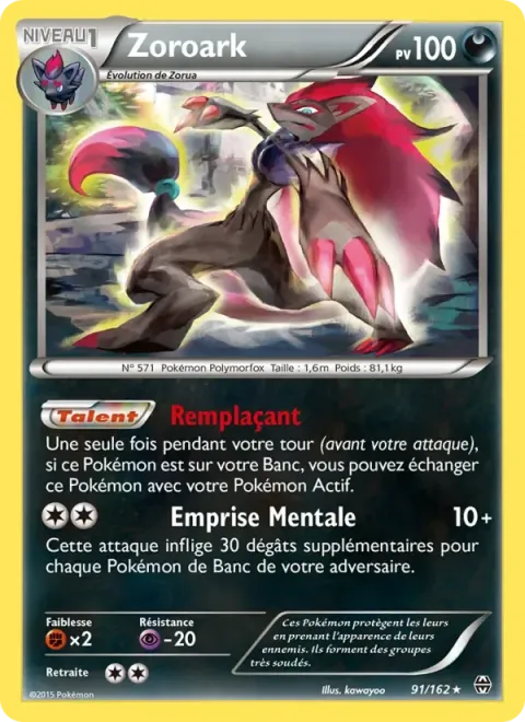 Carte Pokémon Zoroark 091/162, extension Impulsion Turbo