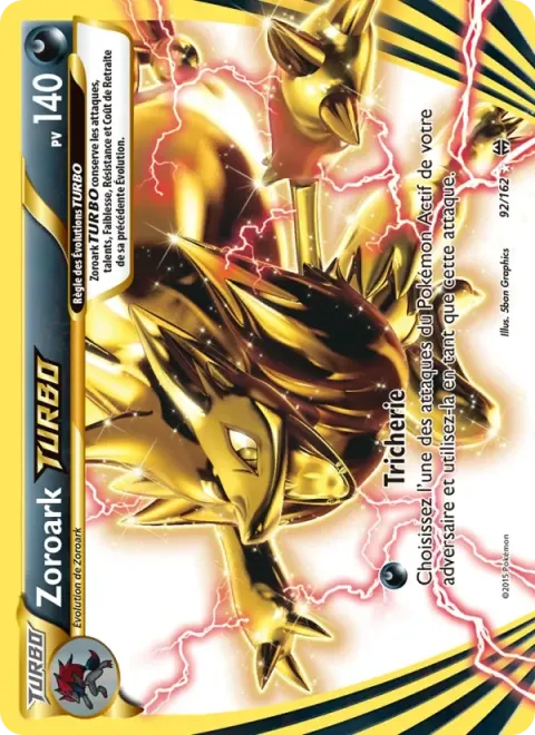 Carte Pokémon Zoroark TURBO 092/162, extension Impulsion Turbo