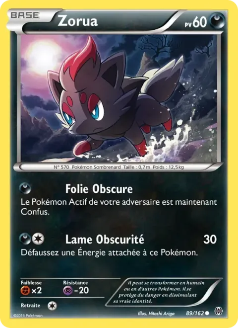 Carte Pokémon Zorua 089/162, extension Impulsion Turbo