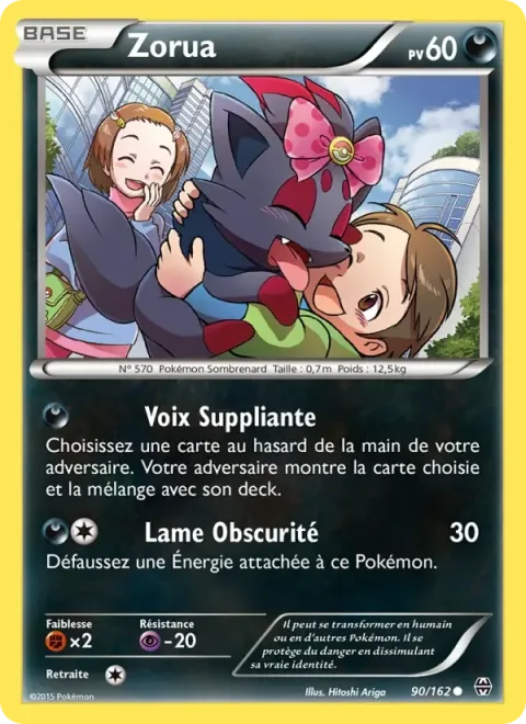 Carte Pokémon Zorua 090/162, extension Impulsion Turbo
