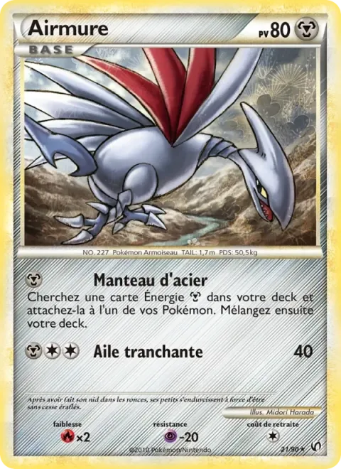Carte Pokémon Airmure 021/090, extension Indomptable