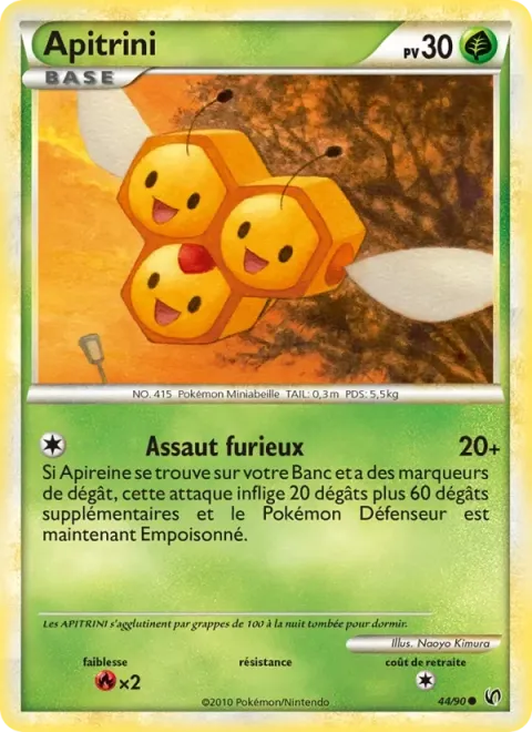 Carte Pokémon Apitrini 044/090, extension Indomptable