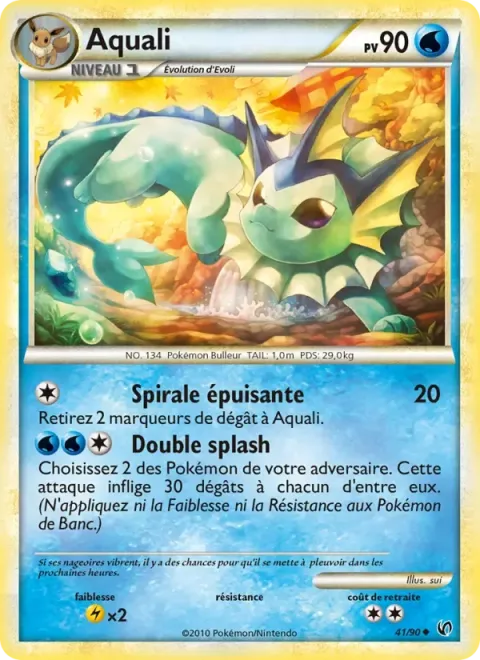 Carte Pokémon Aquali 041/090, extension Indomptable