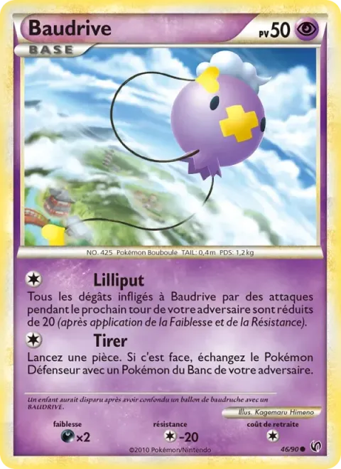 Carte Pokémon Baudrive 046/090, extension Indomptable