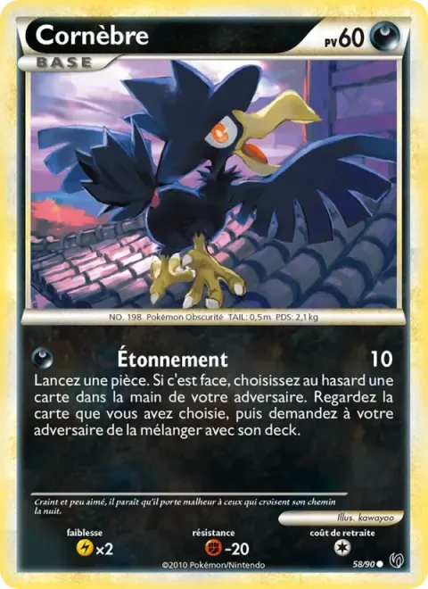 Carte Pokémon Cornèbre 058/090, extension Indomptable