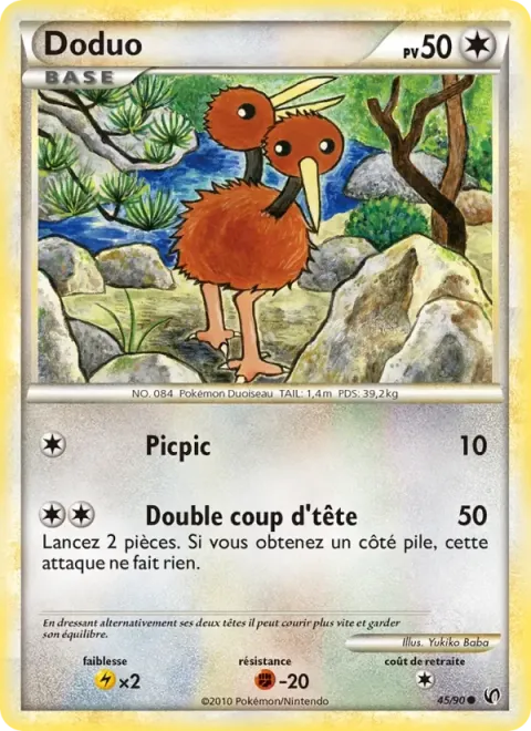Carte Pokémon Doduo 045/090, extension Indomptable