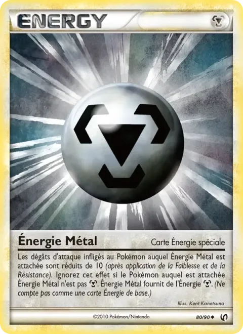 Carte Pokémon Énergie Métal 080/090, extension Indomptable