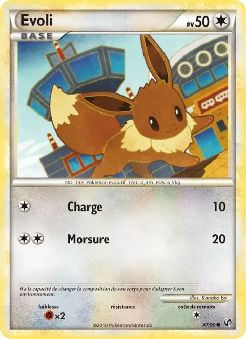 Carte Pokémon Evoli 047/090, extension Indomptable