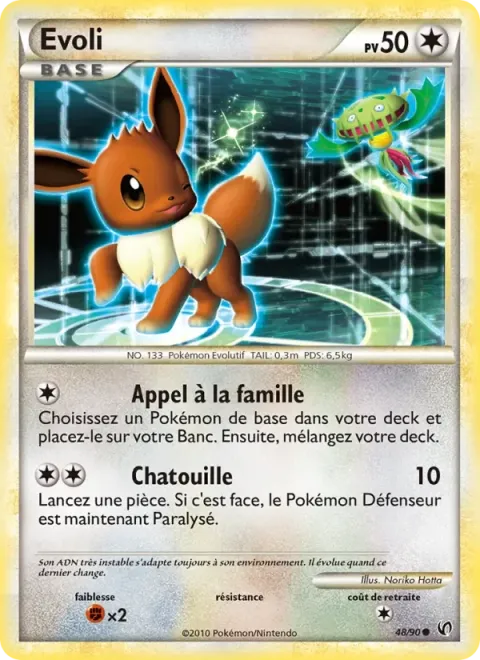 Carte Pokémon Evoli 048/090, extension Indomptable