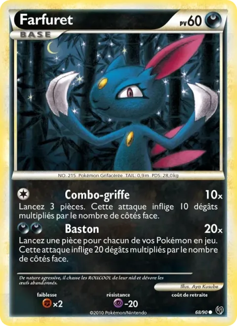 Carte Pokémon Farfuret 068/090, extension Indomptable