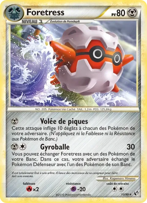 Carte Pokémon Foretress 013/090, extension Indomptable