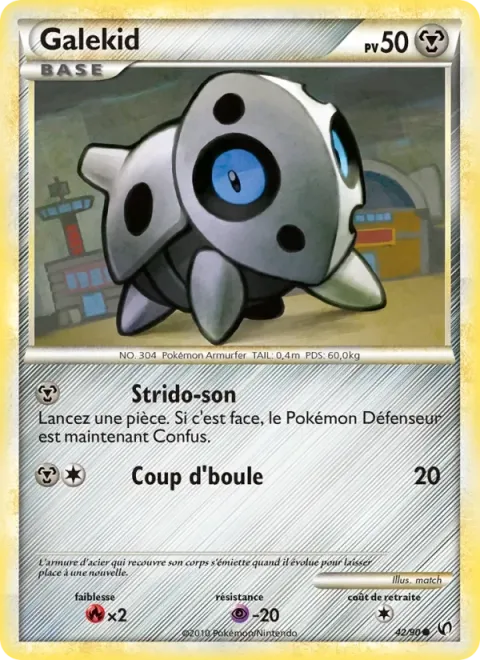 Carte Pokémon Galekid 042/090, extension Indomptable