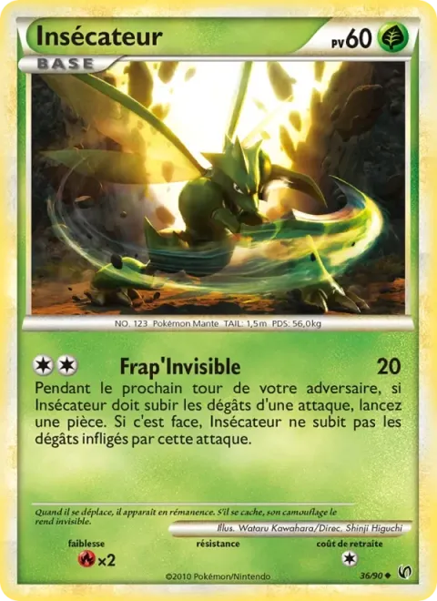 Carte Pokémon Insecateur 036/090, extension Indomptable