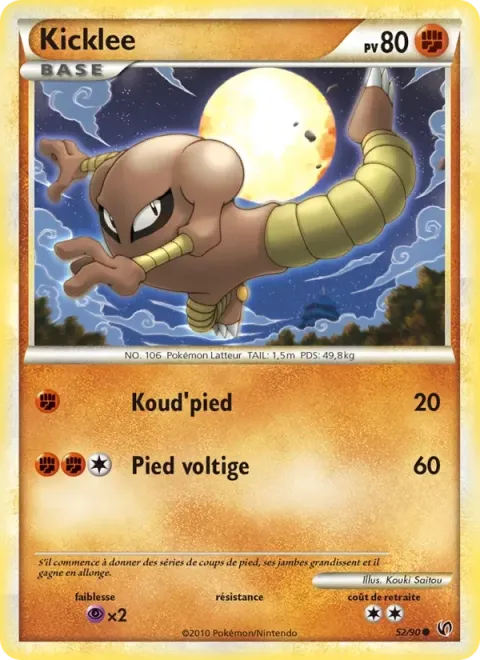 Carte Pokémon Kicklee 052/090, extension Indomptable