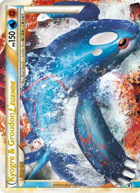 Carte Pokémon Kyogre & Groudon LÉGENDE 087/090, extension Indomptable