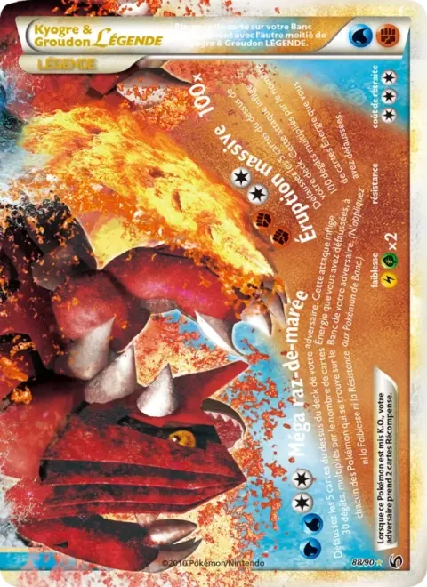 Carte Pokémon Kyogre & Groudon LÉGENDE 088/090, extension Indomptable
