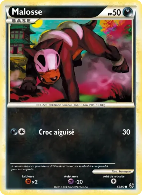 Carte Pokémon Malosse 053/090, extension Indomptable