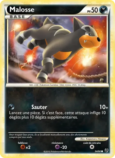 Carte Pokémon Malosse 054/090, extension Indomptable