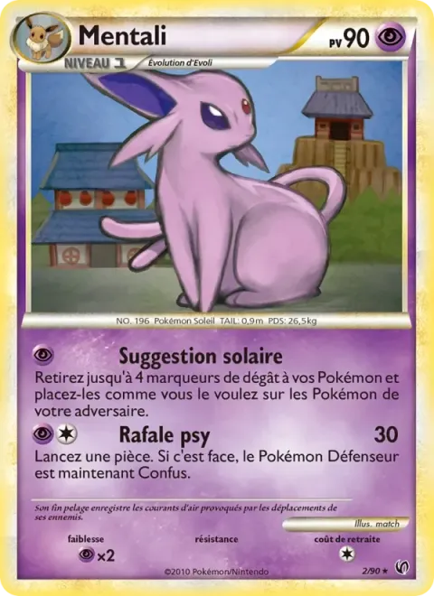 Carte Pokémon Mentali 002/090, extension Indomptable