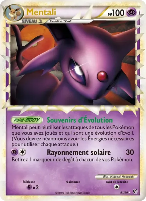 Carte Pokémon Mentali 081/090, extension Indomptable