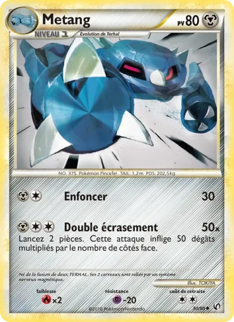 Carte Pokémon Métang 030/090, extension Indomptable