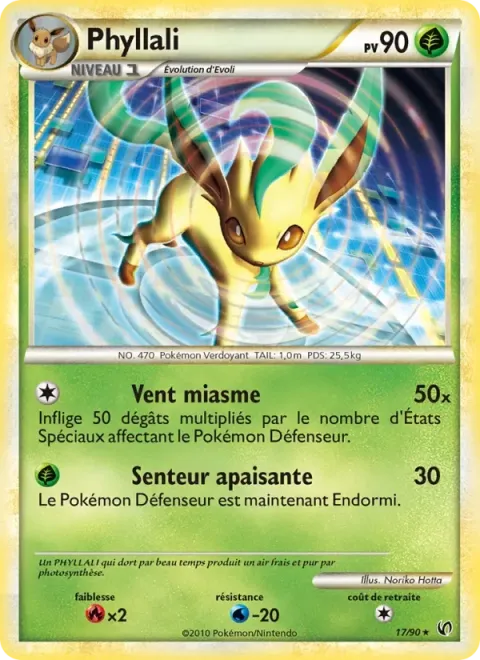 Carte Pokémon Phyllali 017/090, extension Indomptable