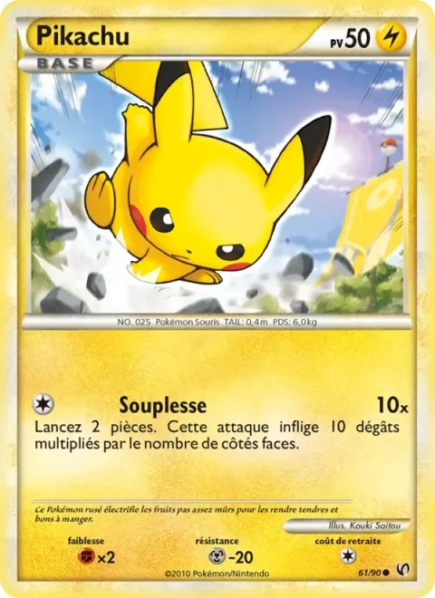 Carte Pokémon Pikachu 061/090, extension Indomptable