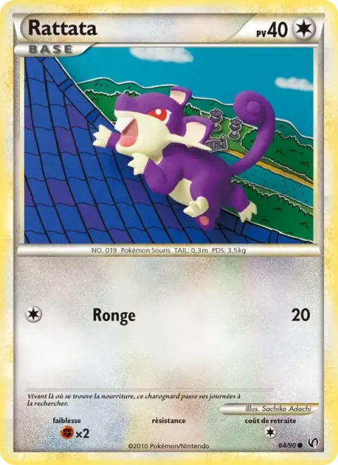 Carte Pokémon Rattata 064/090, extension Indomptable