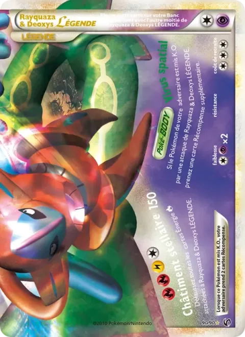 Carte Pokémon Rayquaza & Deoxys LÉGENDE 090/090, extension Indomptable