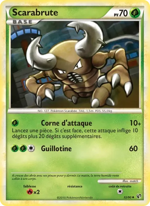 Carte Pokémon Scarabrute 032/090, extension Indomptable