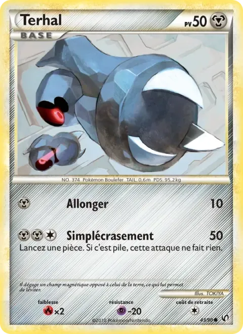 Carte Pokémon Terhal 043/090, extension Indomptable