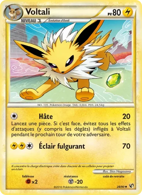 Carte Pokémon Voltali 028/090, extension Indomptable