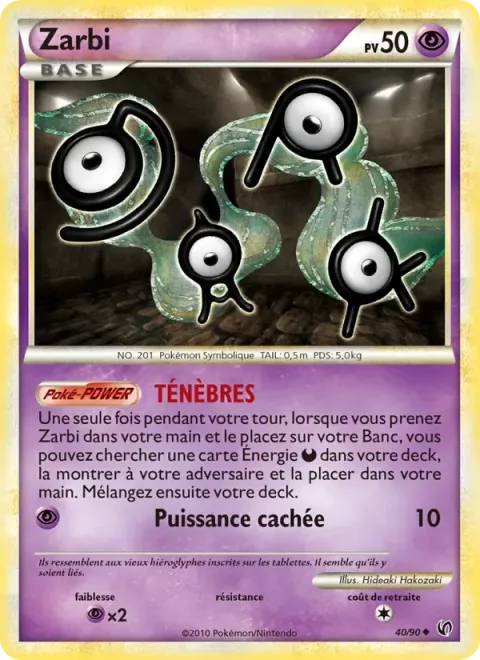 Carte Pokémon Zarbi 040/090, extension Indomptable