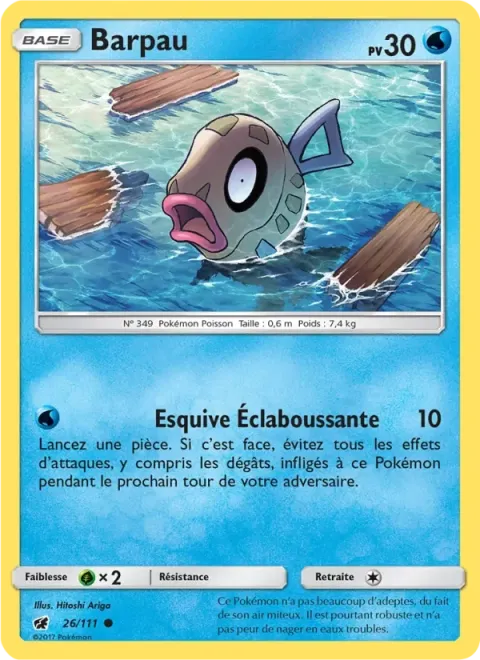 Carte Pokémon Barpau 026/111, extension Invasion Carmin
