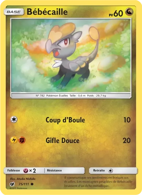 Carte Pokémon Bébécaille 075/111, extension Invasion Carmin