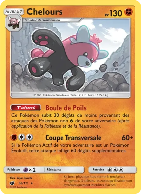 Carte Pokémon Chelours 056/111, extension Invasion Carmin