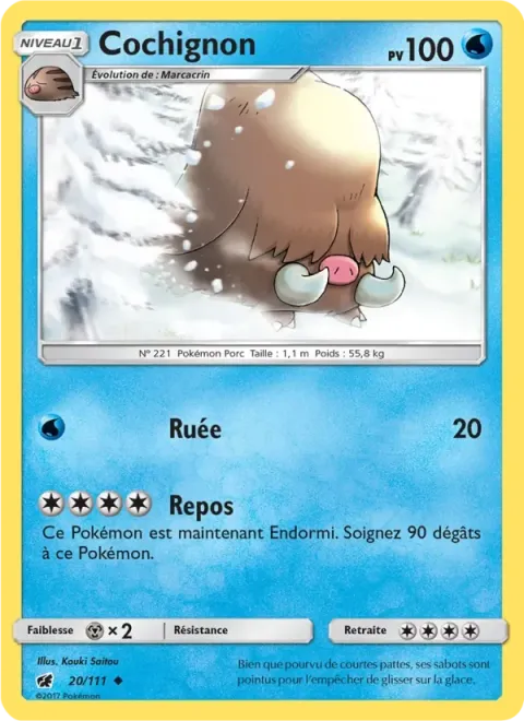 Carte Pokémon Cochignon 020/111, extension Invasion Carmin