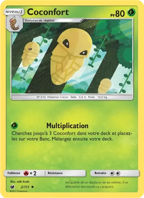 Carte Pokémon Coconfort 002/111, extension Invasion Carmin