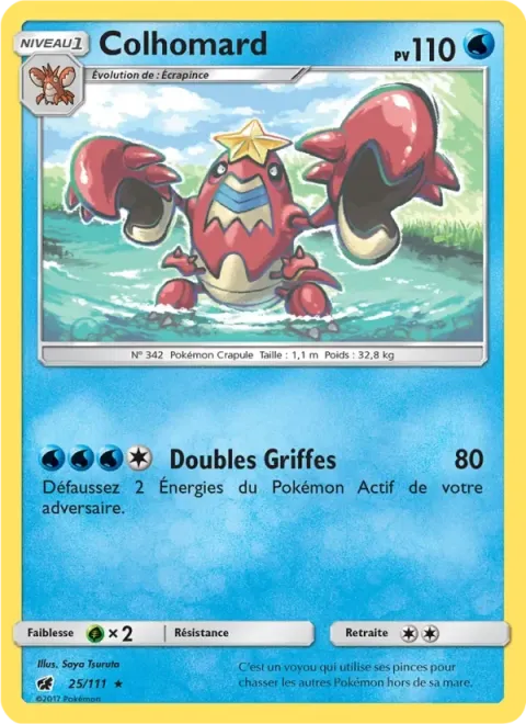 Carte Pokémon Colhomard 025/111, extension Invasion Carmin