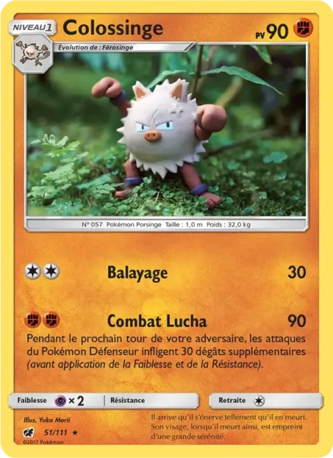 Carte Pokémon Colossinge 051/111, extension Invasion Carmin