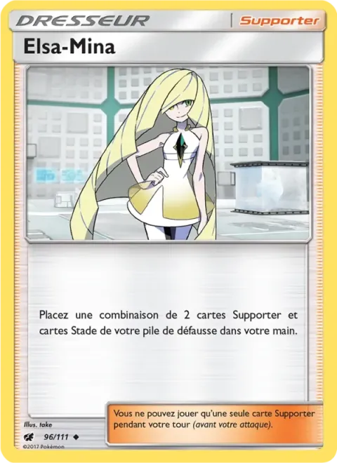 Carte Pokémon Elsa-Mina 096/111, extension Invasion Carmin