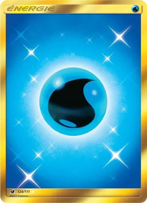 Carte Pokémon Énergie Eau 124/111, extension Invasion Carmin