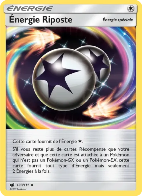 Carte Pokémon Énergie Riposte 100/111, extension Invasion Carmin