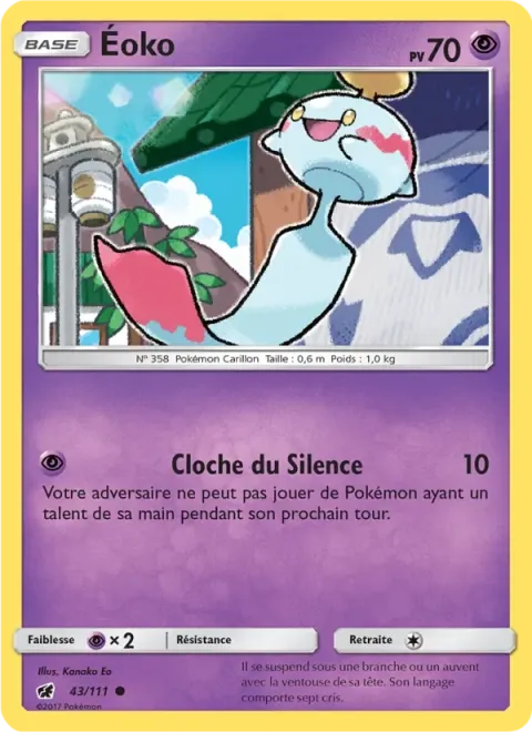 Carte Pokémon Éoko 043/111, extension Invasion Carmin