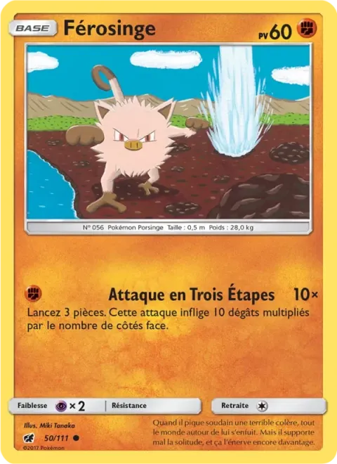 Carte Pokémon Férosinge 050/111, extension Invasion Carmin