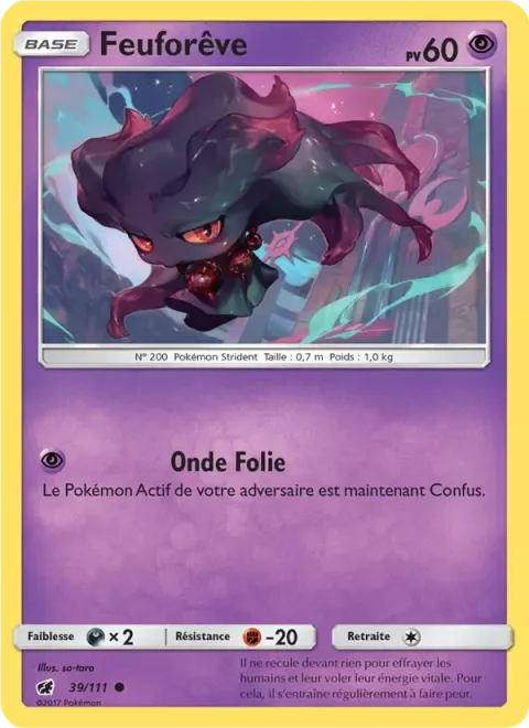 Carte Pokémon Feuforêve 039/111, extension Invasion Carmin