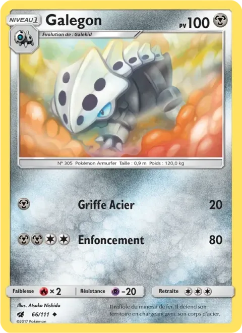 Carte Pokémon Galegon 066/111, extension Invasion Carmin