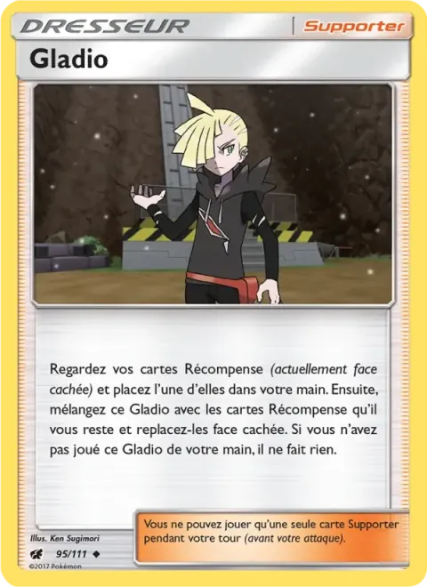 Carte Pokémon Gladio 095/111, extension Invasion Carmin