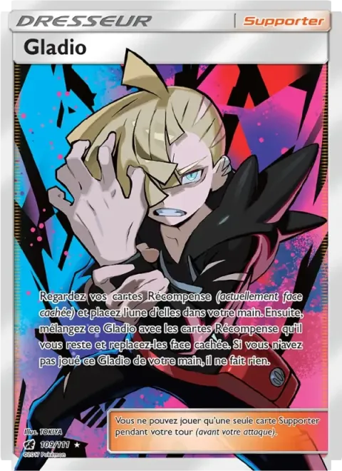 Carte Pokémon Gladio 109/111, extension Invasion Carmin